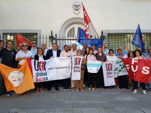 Cuatro sindicatos uruguayos reunidos por Uni Américas en solidaridad con trabajadores de Colombia