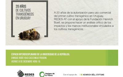 Redes Amigos de la Tierra presenta “20 años de cultivos transgénicos en Uruguay”