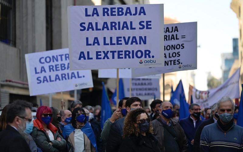 Gran movilización del sector financiero privado en defensa del empleo y el salario real